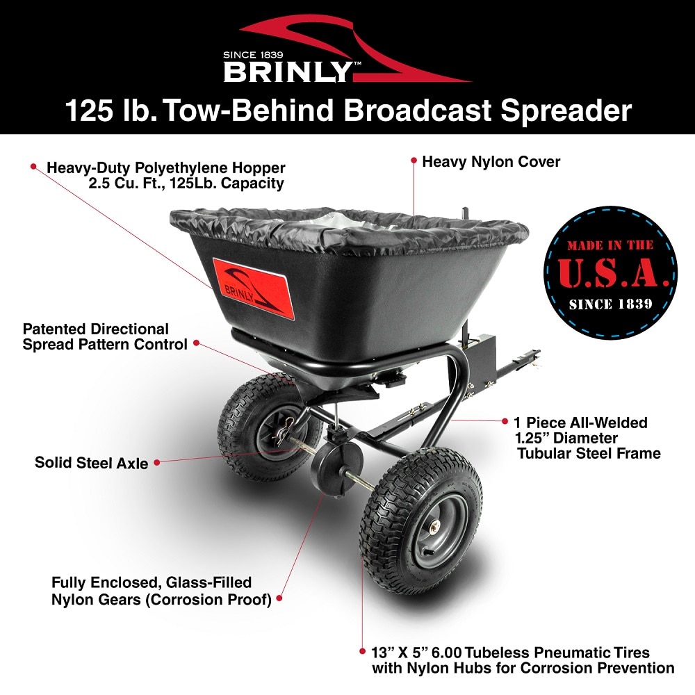 BrinlyHardy 125 lb. 2.5 cu. ft. Tow Behind Broadcast Spreader BS26BH